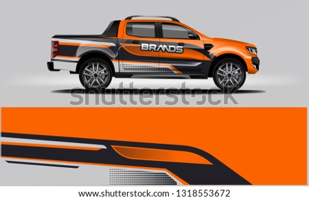 Truck wrap design. Wrap, sticker and decal design for company. Vector format