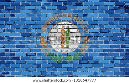 Flag of Kentucky on a brick wall - Illustration