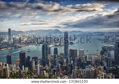 Hong Kong Panorama View from The Peak