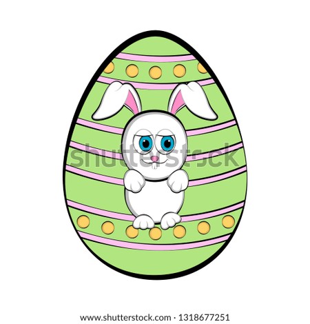Easter egg with a cute bunny cartoon. Vector illustration design