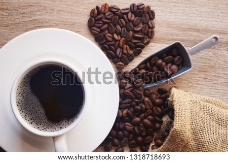 Aromatic coffee in the morning with a bright atmosphere                               