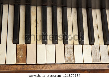 Old piano keyboard