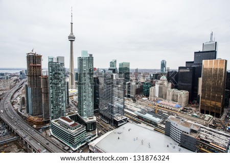 Elevated view of downtown Toronto