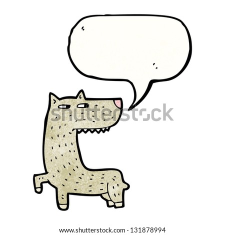cartoon wolf with speech bubble