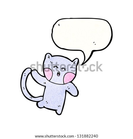 cat with speech bubble cartoon