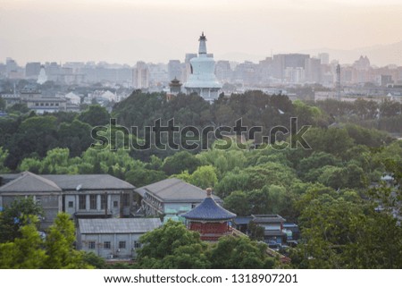 View of the city and trees, China.