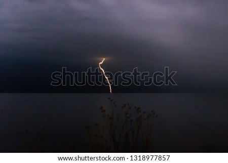 Plasma after Lightning, Strange Lightning over Sea