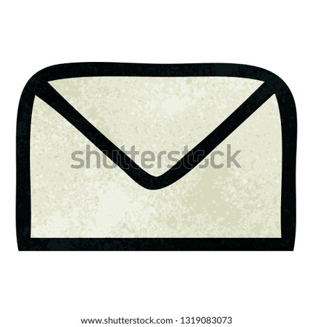 retro grunge texture cartoon of a paper envelope