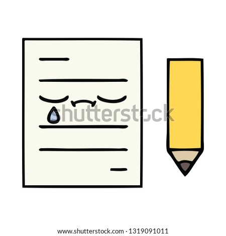 cute cartoon of a test paper