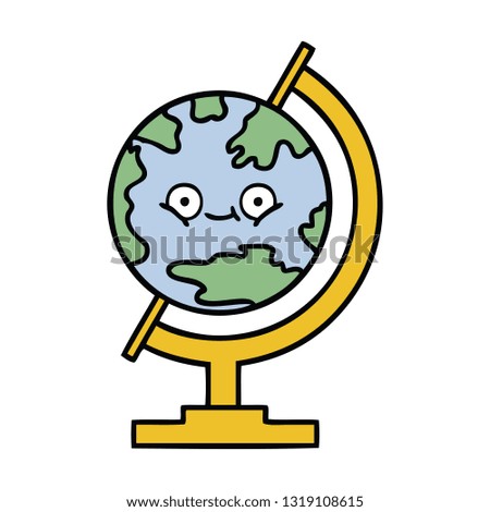 cute cartoon of a globe of the world