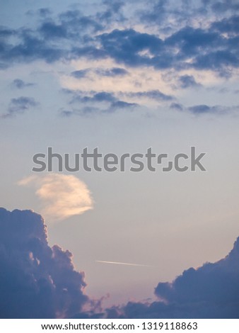 blue, purple, pink and orange clouds in the sunset abstract picture of the sky evocking heaven, power, atmosphere, rest, sunset, background pattern, twilight