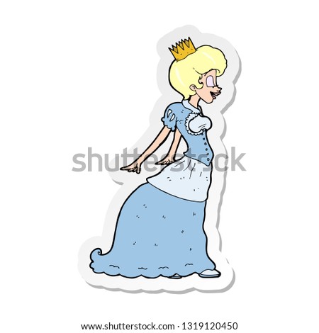 sticker of a cartoon princess