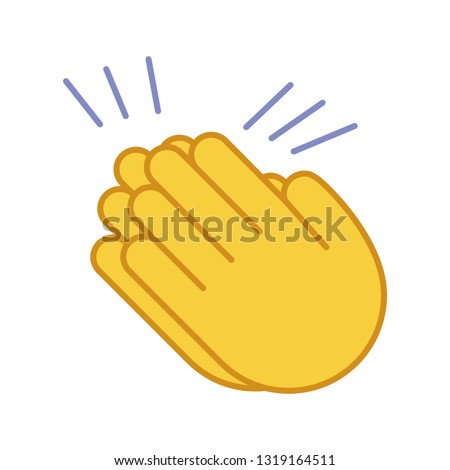 Clapping hands emoji color icon. Applause gesture. Congratulation. Isolated vector illustration