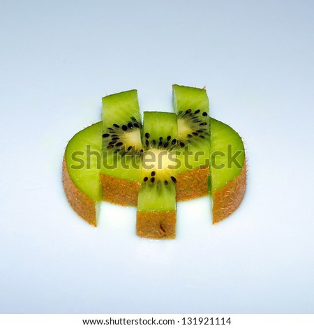 Slice of juicy kiwi.