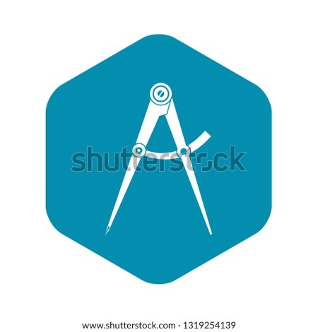 Compass tool icon in simple style isolated on white background