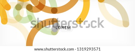 Curly wave lines abstract background design, transparent color lines on gray, vector illustration