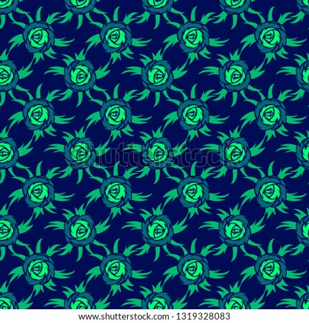 Abstract seamless vector pattern for girls, boys, clothes. Creative background with roses figures. Funny wallpaper for textile and fabric. Fashion style. Colorful bright