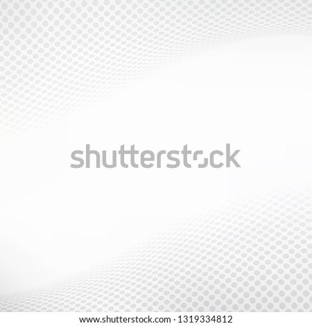 White and grey halftone background. Elegant wavy dotted backdrop design. Modern vector illustration. Royalty-Free Stock Photo #1319334812