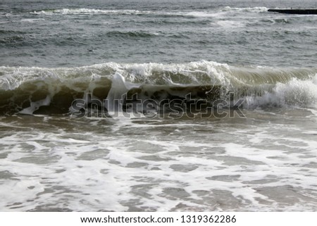beautiful strong sea foam waves
