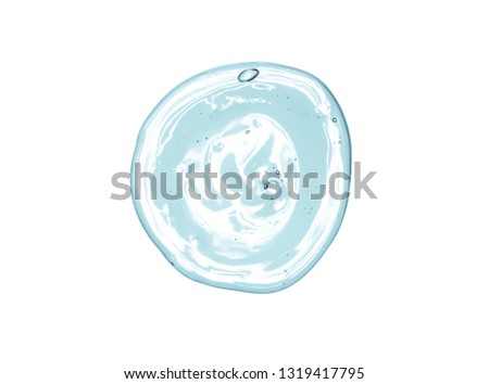 Сosmetic blue liquid gel white background isolated