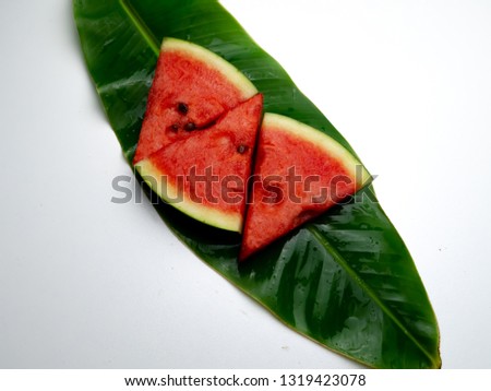 Sliced fresh watermelon, isolated on a white background . 