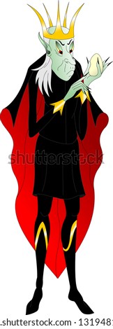 Koschei the Immortal in a mantle and a crown of gold, on a white background Royalty-Free Stock Photo #1319481323