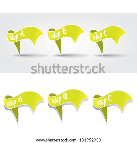 Vector Green Paper Progress background / product choice or versions. vector green origami ribbon banner.
