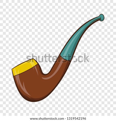 Wooden pipe icon in cartoon style on a background for any web design 