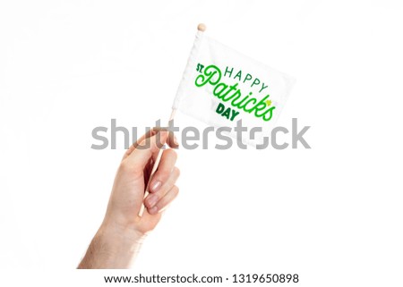 Happy St. Patrick's Day flag on a white background