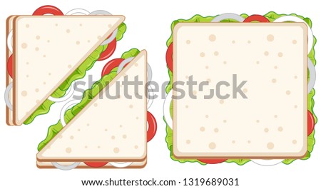 Set of healthy sandwiches  illustration