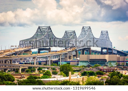 New Orleans, Louisiana, USA at Crescent City Connection Bridge. 