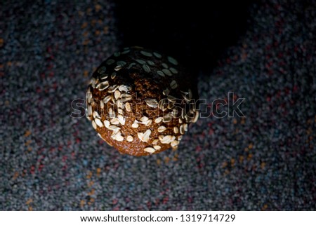 Photo of dates muffin with bran seeds Royalty-Free Stock Photo #1319714729