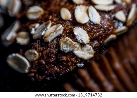 Photo of dates muffin with bran seeds Royalty-Free Stock Photo #1319714732