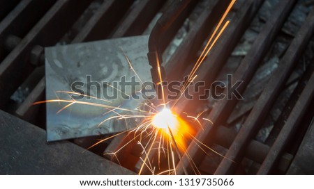 Gas welding flame or spark