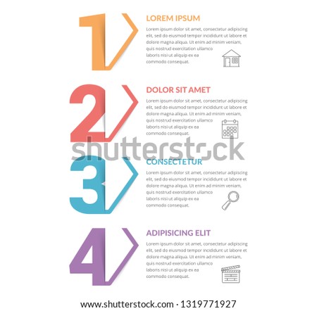 Four numbers with arrows and place for your text, four steps - infographic template, vector eps10 illustration