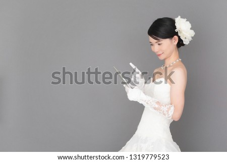 Bride wearing a wedding dress