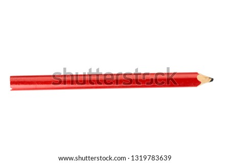 red Pencil stub isolated on white background