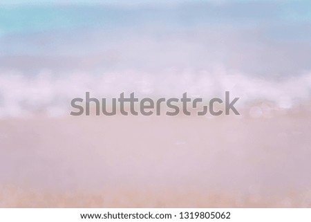 Blur Beach in summer with sun light and bokeh abstract  background.