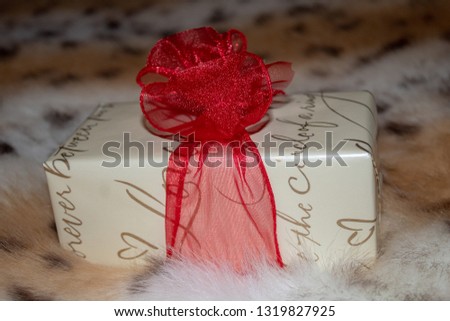 Wrapped gift, romantic concept.