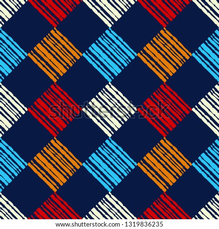 Trendy seamless pattern designs. The shapes of rectangles with patterned texture. Patchwork texture. Weaving. Vector geometric background. Can be used for wallpaper, textile, wrapping.
