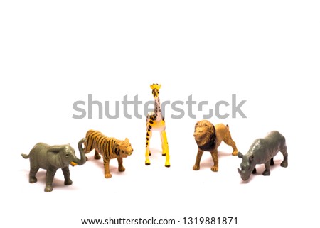 kids animals toys isolated on white background