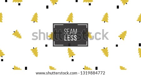 Minimalist baby seamless pattern with yellow spruce. Scandinavian style illustration background for nursery in nordic style on white background.