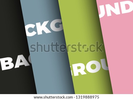 Vector background with 4 sheets of colored paper