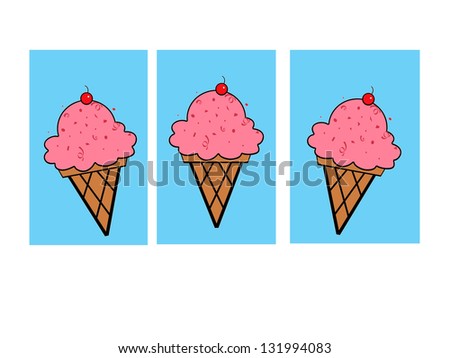 Strawberry Ice Cream Cones