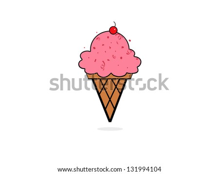 Strawberry Ice Cream Cone