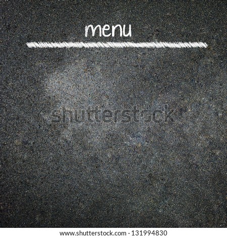 Menu title written with chalk on blackboard