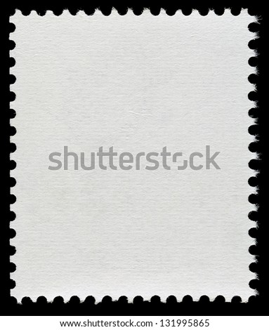 Blank Postage Stamp Isolated on Black Background Royalty-Free Stock Photo #131995865