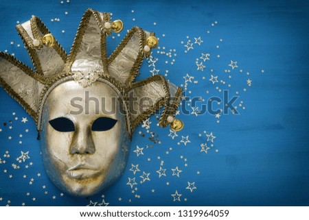 silver with gold elegant traditional venetian mask background