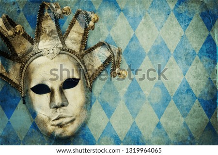silver with gold elegant traditional venetian mask background