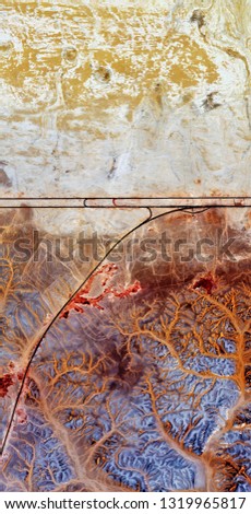 latent, abstract photography of the deserts of Africa from the air. aerial view of desert landscapes, Genre: Abstract Naturalism, from the abstract to the figurative, 